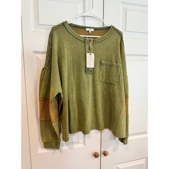 NEW Easel Pullover Green Rust Oversized Sweater- Med - Picture 5 of 8